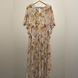 Silky floral maxi dress